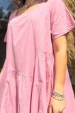Made in Italy Tiggy Pure Cotton Smock Dress Indian Pink /5 =